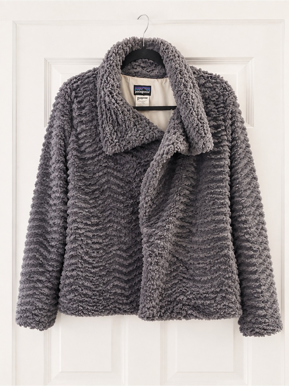 Patagonia Plush Sherpa Jacket in Charcoal Gray size L EUC - Picture 3 of 6